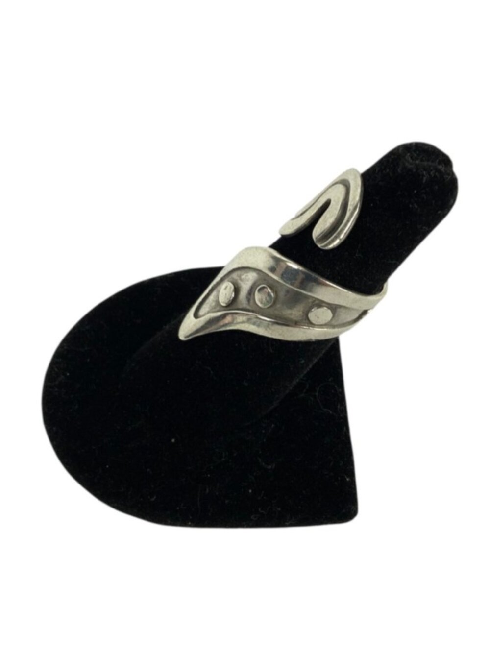 Vintage Signed R Cazares Taxco Mexico Sterling Modernist Bypass Ring Size 6 - Picture 3 of 7